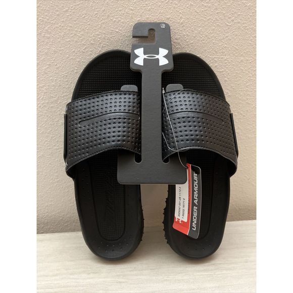 Under Armour 3025047 001 Men Sz 11 Fat Tire Sway Slides Black Michelin Tread - Picture 1 of 8